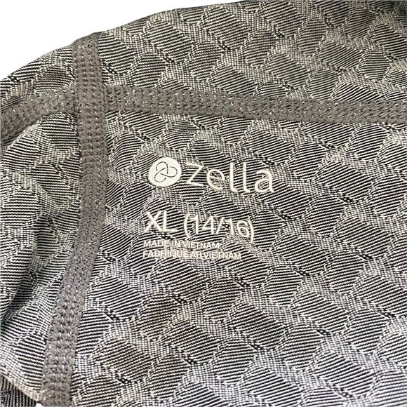 Zella Girls XL 14 / 16 Leggings Gray Black Printed Stretch Elastic Waistband - Picture 2 of 9
